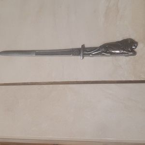 Vintage Pewter Roaring Lions Club Letter Opener